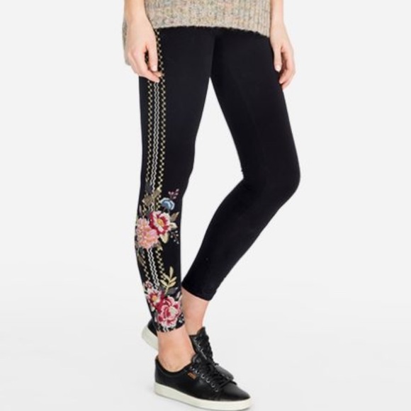 Johnny Was Pants & Jumpsuits Nwt Johnny Was Floral Embroidered Legging Poshmark